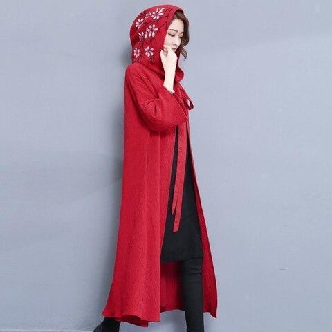 Ladies' Flashy Vintage Style Red Cape - The Black Ravens