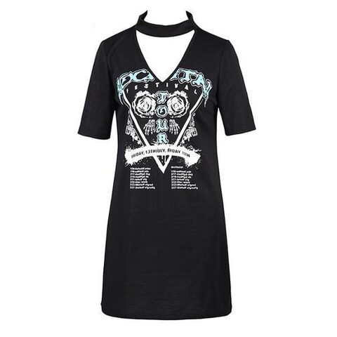 Ladies Punk Designs Choker Pullover - The Black Ravens