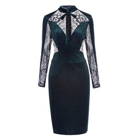 Ladies' See Through Vintage Bodycon - The Black Ravens