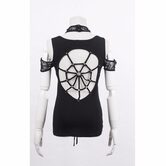 Ladies Sexy Spider Web Black Top - The Black Ravens