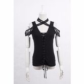 Ladies Sexy Spider Web Black Top - The Black Ravens