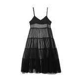 Ladies Vintage Mesh Skirt Long Dress - The Black Ravens