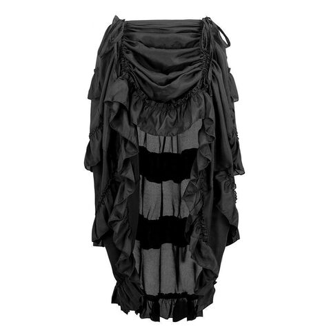 Long Lace-Up Zipper Vintage Ball Gown Skirts - The Black Ravens