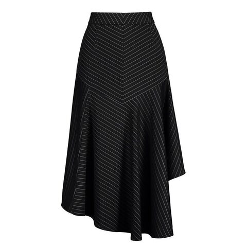 Long Striped Office Lady Skirts - The Black Ravens