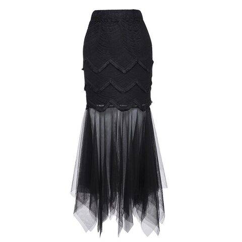 Long Trumpet Mesh Skirts For Women - The Black Ravens