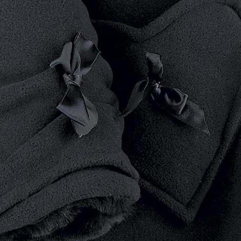 Long Vintage Black Fur Gothic Trench Coat - The Black Ravens