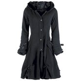 Long Vintage Black Fur Gothic Trench Coat - The Black Ravens