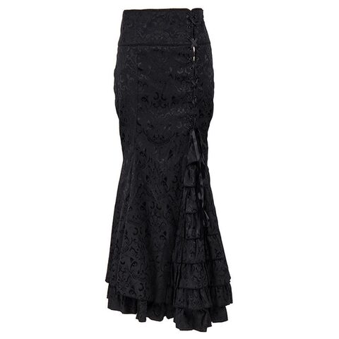 Long Vintage Style Patchwork Trumpet Skirts - Includes Plus Size - The Black Ravens