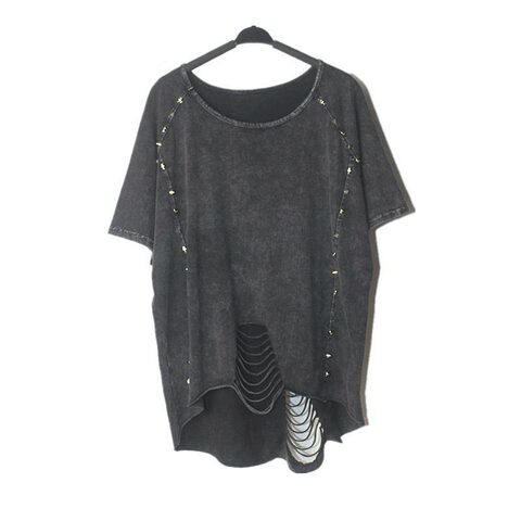 Loose Baggy Casual Rocker T-Shirt - The Black Ravens