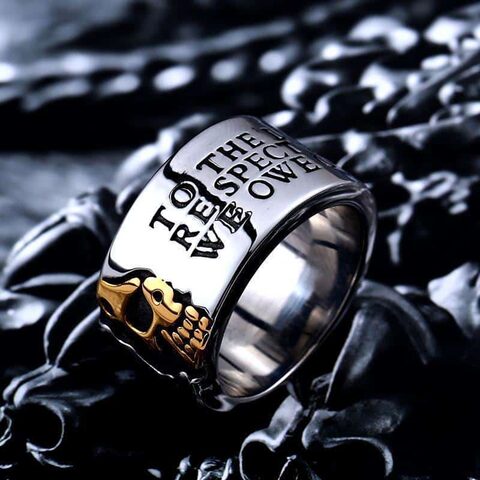 Men's Badass Bikers Stainless Steel Skeleton Rings - The Black Ravens
