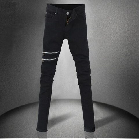Men`s Black Gothic Super Skinny Pencil Pants - The Black Ravens