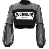 Mesh Sleeve Punk Crop Top - The Black Ravens