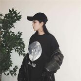 Mysterious Moon Print Ladies Loose Shirt - The Black Ravens
