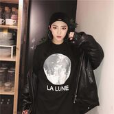 Mysterious Moon Print Ladies Loose Shirt - The Black Ravens