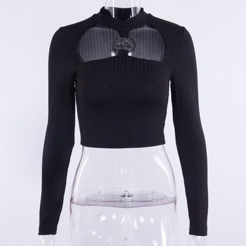 Pentagram Choker Ladies Punk Top - The Black Ravens