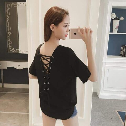 Plus Size Sexy Back Ladies Casual Top - The Black Ravens