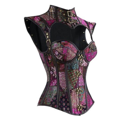 Purple Medieval Gothic Vampire Steampunk Corset - The Black Ravens