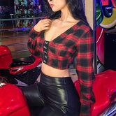 Long Sleeved Plaid T-Shirt - The Black Ravens