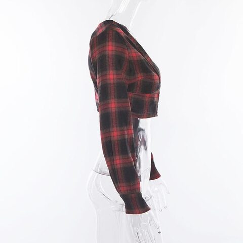 Long Sleeved Plaid T-Shirt - The Black Ravens