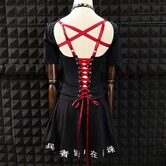 Punk Black Lace Up Ribbon Sexy Dress - The Black Ravens