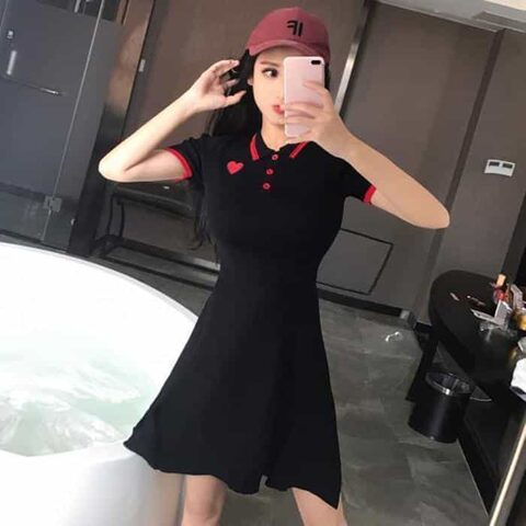 Punk Ladies Collared Summer Dress - The Black Ravens