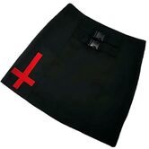 Punk Ladies Inverted Cross Mini Skirt - The Black Ravens