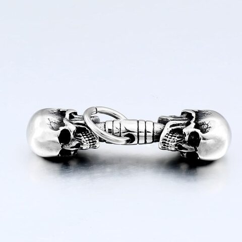 Punk Rock Double Vintage Skull Head Pendant - The Black Ravens