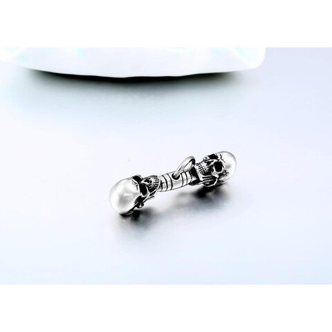 Punk Rock Double Vintage Skull Head Pendant - The Black Ravens