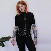 Punk Style Ladies' Belt Chain and Rings - The Black Ravens