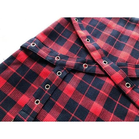 Red Chequered Emo Mini-Skirts - The Black Ravens