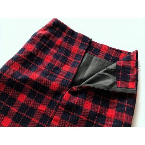 Red Chequered Emo Mini-Skirts - The Black Ravens