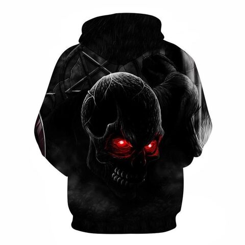 Red Eye Skeleton Head Hoodies For Men - The Black Ravens
