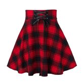 Red Plaid Schoolgirl Skirt - The Black Ravens