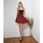 Red Plaid Schoolgirl Skirt - The Black Ravens
