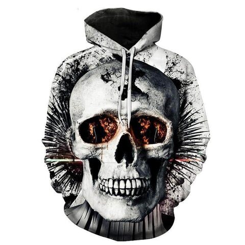 Scary 3D Flaming Eyes Hoodie - The Black Ravens