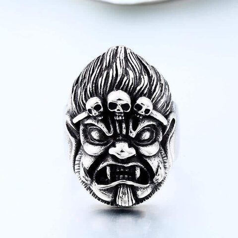 Scary Gargoyle Monkey Biker Rings - The Black Ravens