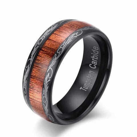 Scratch Proof Metallic Oakwood Rings - The Black Ravens