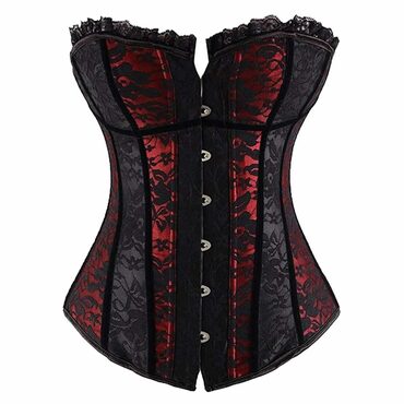 Seductive Black and Red Kinky Gothic Corset - The Black Ravens