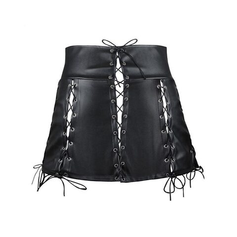 Sexy and Slim Lace-Up Bandage Mini Skirt - The Black Ravens