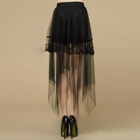 Sexy Asymmetrical Silhouette Gothic Skirt - The Black Ravens