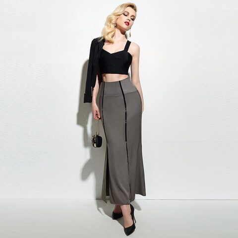 Sexy Black Curvy Ankle-Length Fishtail Skirt - The Black Ravens