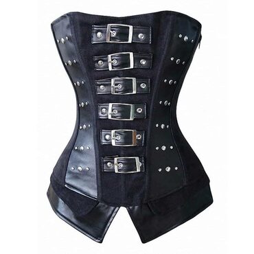 Sexy Dominatrix Black Belt Buckle Corset - The Black Ravens