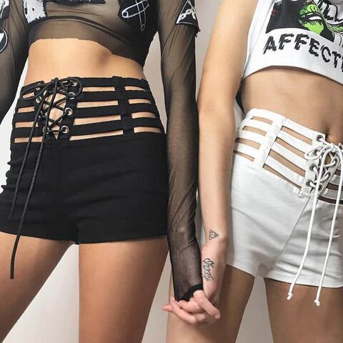 Sexy Drawstring High Waist Bottoms - The Black Ravens
