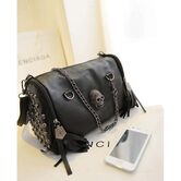 Sexy Faux Leather Skeleton Face Studded Bags - The Black Ravens