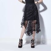 Sexy Floral Mesh Lace Skirt - The Black Ravens