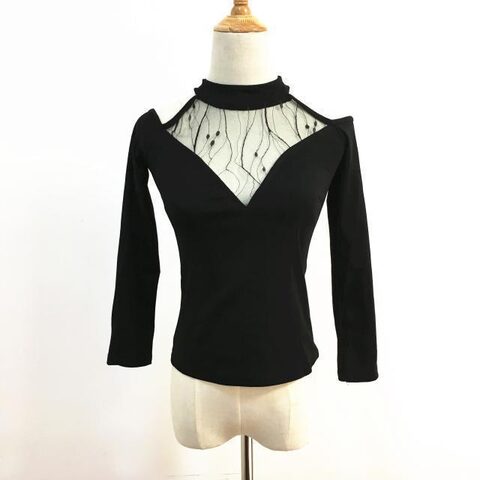 Sexy Gothic Full Sleeve Mesh Top - The Black Ravens