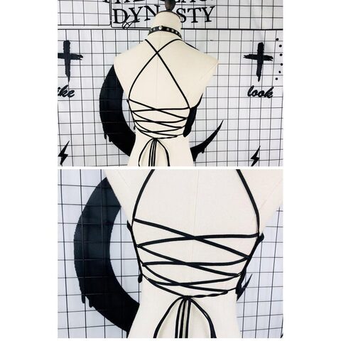 Sexy Gothic Moon Design Crop Top - The Black Ravens