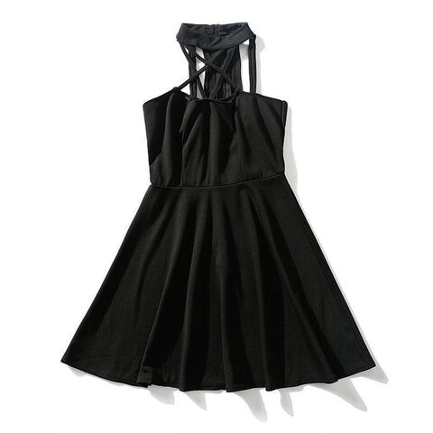 Sexy Halter Pentagram Punk Dress - The Black Ravens