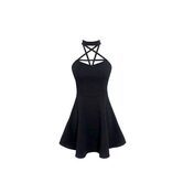 Sexy Halter Pentagram Punk Dress - The Black Ravens