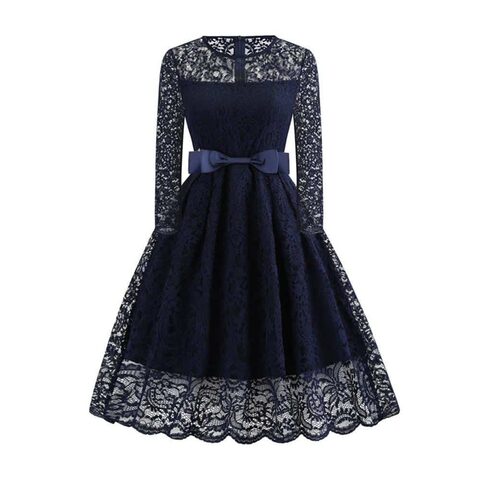 Sexy Lace Evening Blue Vintage Dress - The Black Ravens